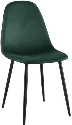 Clp Silla con patas de metal y asiento en terciopelo verde