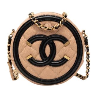 Chanel Pre-owned CC Filigree - Dames - Pre-owned - Beige - Maat: ONE Size Zijde