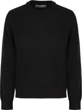 Dolce & Gabbana Luxe Virgin Wool Gebreide Trui - Heren - Ronde hals truien - Zwart - XL - Wol - Truien & Vesten