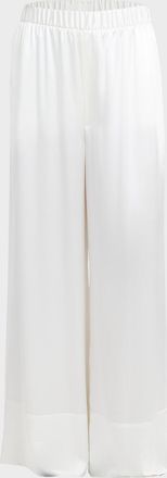 ARMARIUM Kay Mid-Rise Wide-Leg Silk Pull-On Pants