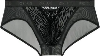 HOM WOH Personal Allure Tiger Print Mini Briefs in Black at Nordstrom, Size Xx-Large