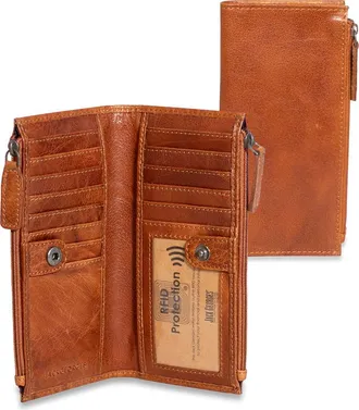 Jack Georges Voyager Slim Zippered Wallet in Honey at Nordstrom