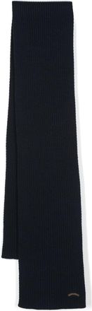 Paul & Shark logo-patch scarf - men - Virgin Wool - One Size - Blue
