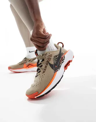 Nike ReactX Pegasus Trail 5 sneakers in khaki and orange-Green