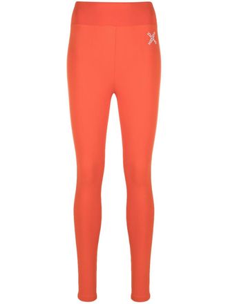 Kenzo logo-print leggings - women - Spandex/Elastane/Polyamide - M - Orange