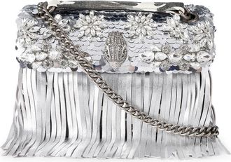 Kurt Geiger Medium Kensington Fringe Convertible Crossbody Bag in Open Grey at Nordstrom