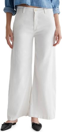 AG - Adriano Goldschmied Caden Twill Wide-Leg Chino Pants In White