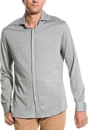 Brunello Cucinelli Gray Long-Sleeve Button-Up Shirt, Size 5XL