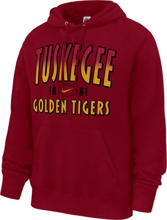 Nike Mens College (Tuskegee) Club Fleece Pullover Hoodie in Red | M31233TUSU26-CRM
