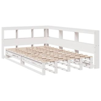 Berkfield Home Decorative Bookcase Bed without Mattress White 120x190cm Solid Wo | Size: 120x190 cm