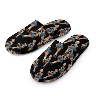 Generic Sailor1 Pinup Mens Cozy Memory Foam Slippers Warm Cotton House Shoes Comfy Slipper for Indoor Outdoor