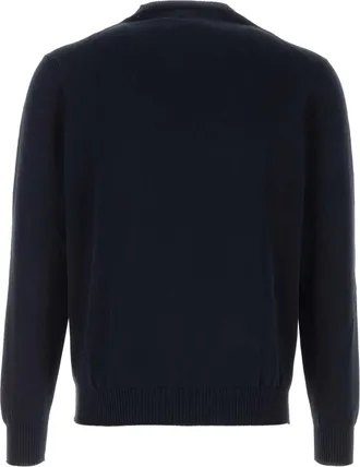 Fedeli Mens Sweater Navy Cotton