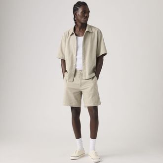 Levi's XX Chino Authentic Relaxed Lightweight Shorts - Mens - 28X8 - Beige / Cadiz Plaid Silver Birch Seersucker