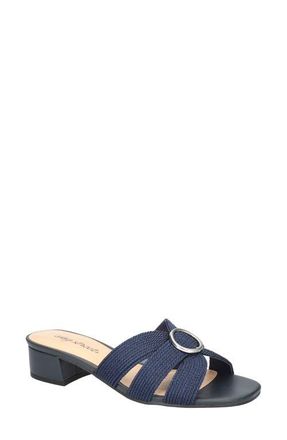 Easy Street Onyx Slide Sandal in Navy Woven at Nordstrom, Size 6.5
