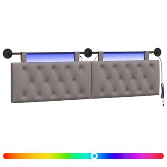 vidaXL Cabecero Colgante Con Luz Led Topo Tela Vidaxl