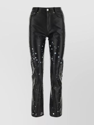 Durazzi Milano leather cutout trousers