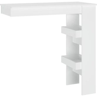 vidaXL Mesa De Bar De Pared Madera Contrachapada Blanco 102x45x103,5cm Vidaxl