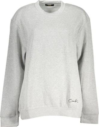 Cavalli Grijs geborduurd sweatshirt met ronde hals - Dames - Sweatshirts - Grijs - XS - Katoen - Hoodies & sweatvesten