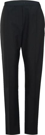 Msgm Zwarte wollen broek met zijzakken - Dames - Slim Fit Broeken - Zwart - M - Wol - Broeken