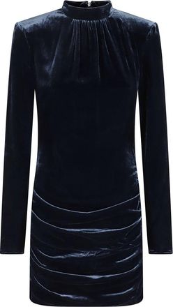 Rotate Velvet Mini Dress - Dames - Korte kleedjes - Grijs - 2XS - Leer - Kleedjes
