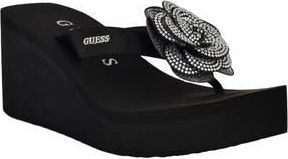 Guess Damani Platform Wedge Sandal in Black 001 at Nordstrom Rack, Size 9