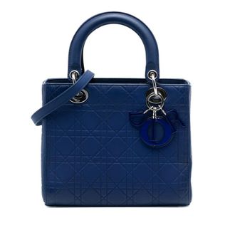Dior Pre-owned Dior Medium Ultra Matte Calfskin Cannage Embossed Lady Dior 15-BO-1123