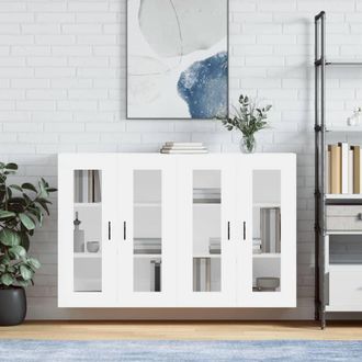 vidaXL Vidaxl - Armarios De Pared 2 Uds Madera De Ingenier&iacute;a Blanco