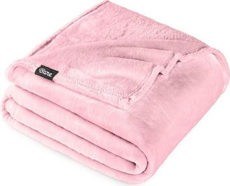 Bare Home Microplush Fleece Blanket in Light Pink at Nordstrom, Size Full