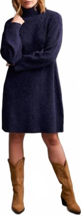Tribal Diamond Knitted Sweater Dress In Sapphire
