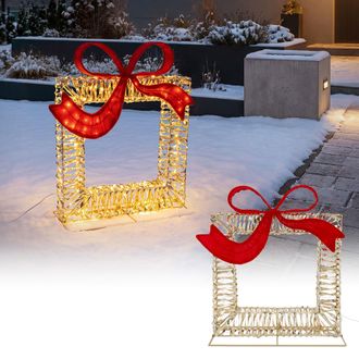 ECD Germany Ecd Germany Caja De Regalo Decorativa De Navidad Con Marco De Luces 500 Led