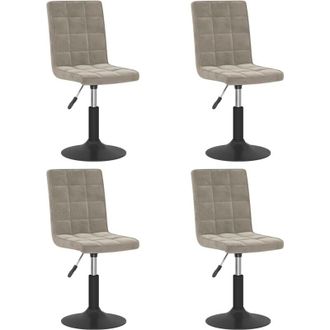 vidaXL Sillas De Comedor Giratorias 4 Uds De Terciopelo Gris Claro Vidaxl