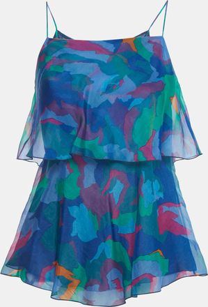 Emporio Armani Blue Printed Organza Top
