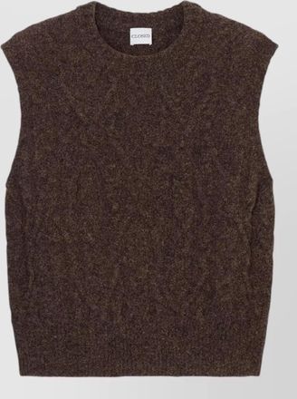 Closed wool sleeveless crew neck knitted top