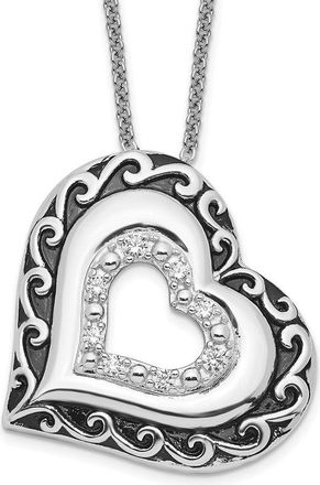 Diamond2Deal Sterling Silver Cubic Zirconia Antiqued Mother Of the Bride Necklace