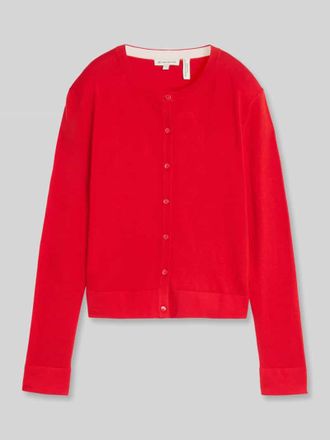 Tom Tailor Regular Fit Strickjacke aus Baumwoll-Mix mit Seiden-Anteil in Rot, Gr&ouml;&szlig;e XXXL