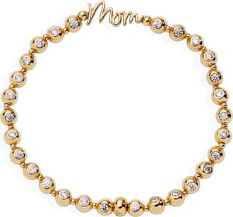 Alex and Ani Mom Elongated Crystal Stretch Bracelet in Gold at Nordstrom
