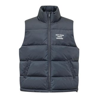Dr&ocirc;le de Monsieur Sleeveless Quilted Vest - male - Drole de Monsieur - Waistcoats - Blue - XL - Jackets