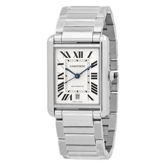 Cartier Pre-owned Cartier Tank Automatic Silver Dial Mens Watch WSTA0053