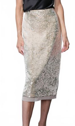 Greylin Gianna Sequin Skirt In Cream