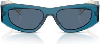 Prada 53mm Pillow Sunglasses in Blue /Dark Blue at Nordstrom