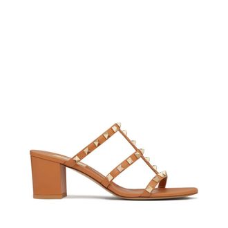 Valentino Garavani Heeled Mules, female, Brown, Size: 7 1/2 US Rockstud Heeled Mule