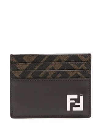 Fendi FF-plaque card holder - Brown