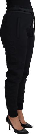 Dolce & Gabbana Black Polyester Neoprene Jogger Trouser Womens Pants