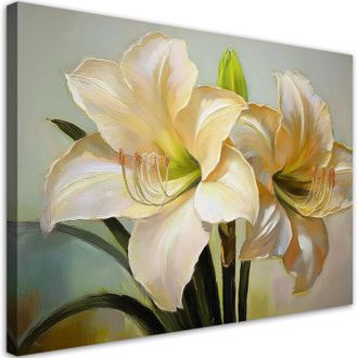 Artgeist Quadro su tela, Fiore dipinto di bianco - 120x80