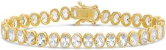 SHYMI Bezel Set Oval Cubic Zirconia Tennis Bracelet in Gold at Nordstrom