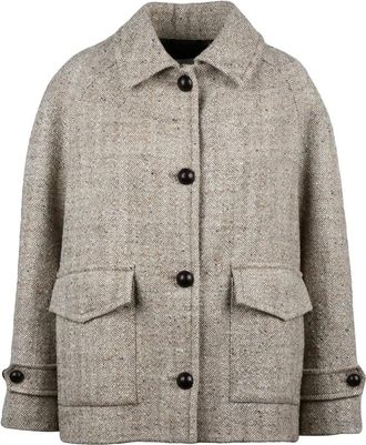 Circolo 1901 Beige Virgin Wool-Blend Short Coat
