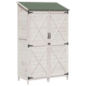 vidaXL Cobertizo De Jard&iacute;n Con Techo Blanco 106 X 56 X 176,5 Cm Vidaxl