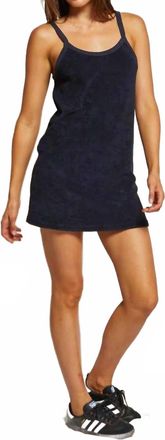 perfectwhitetee Love Shack Terry Dress In Navy