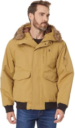 U.S.Polo Association U. S. Polo Assn. Snorkel Parka Jacket Mens Coyote Brown Hooded Zip Up FROG693