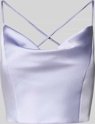 Jake*s Cropped Cocktailshirt mit rückseitiger Schnürung in Lavender, Größe 34
